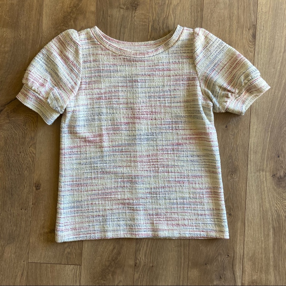 LOFT Puff-Sleeved Short Sleeve Top - Sz Small